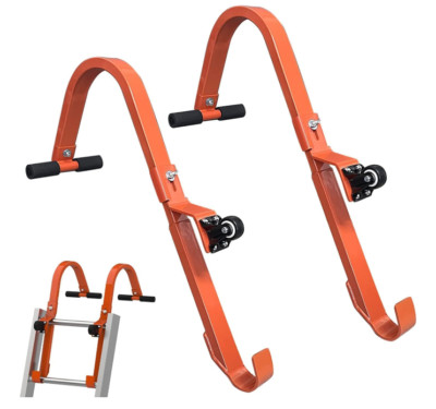 Roof Ladder Hook Heavy Duty Roof Ridge Extension Stabilizer with Wheel 2 Pack
