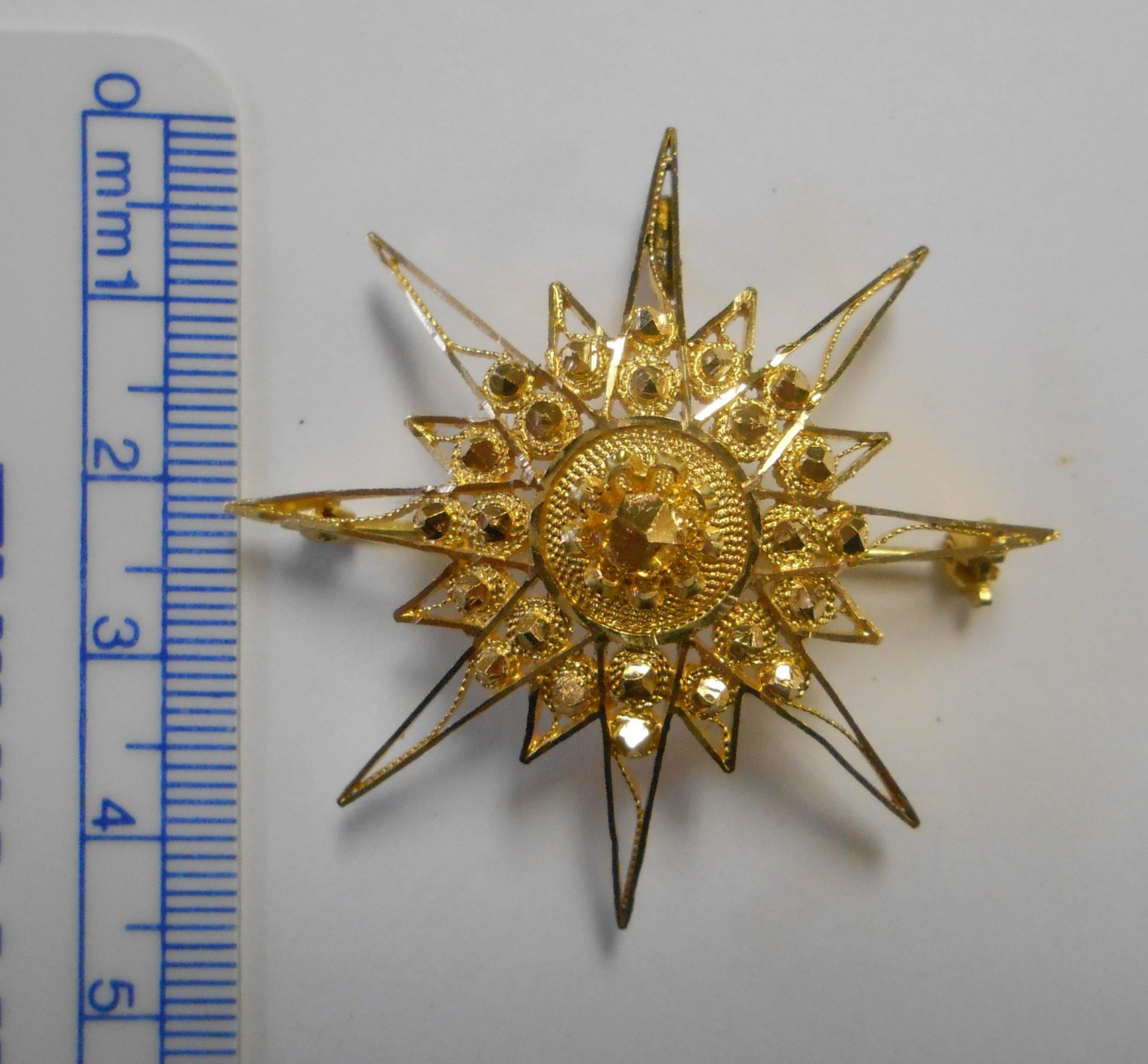 20K Solid High Yellow Gold Middle Eastern Ornate … - image 3