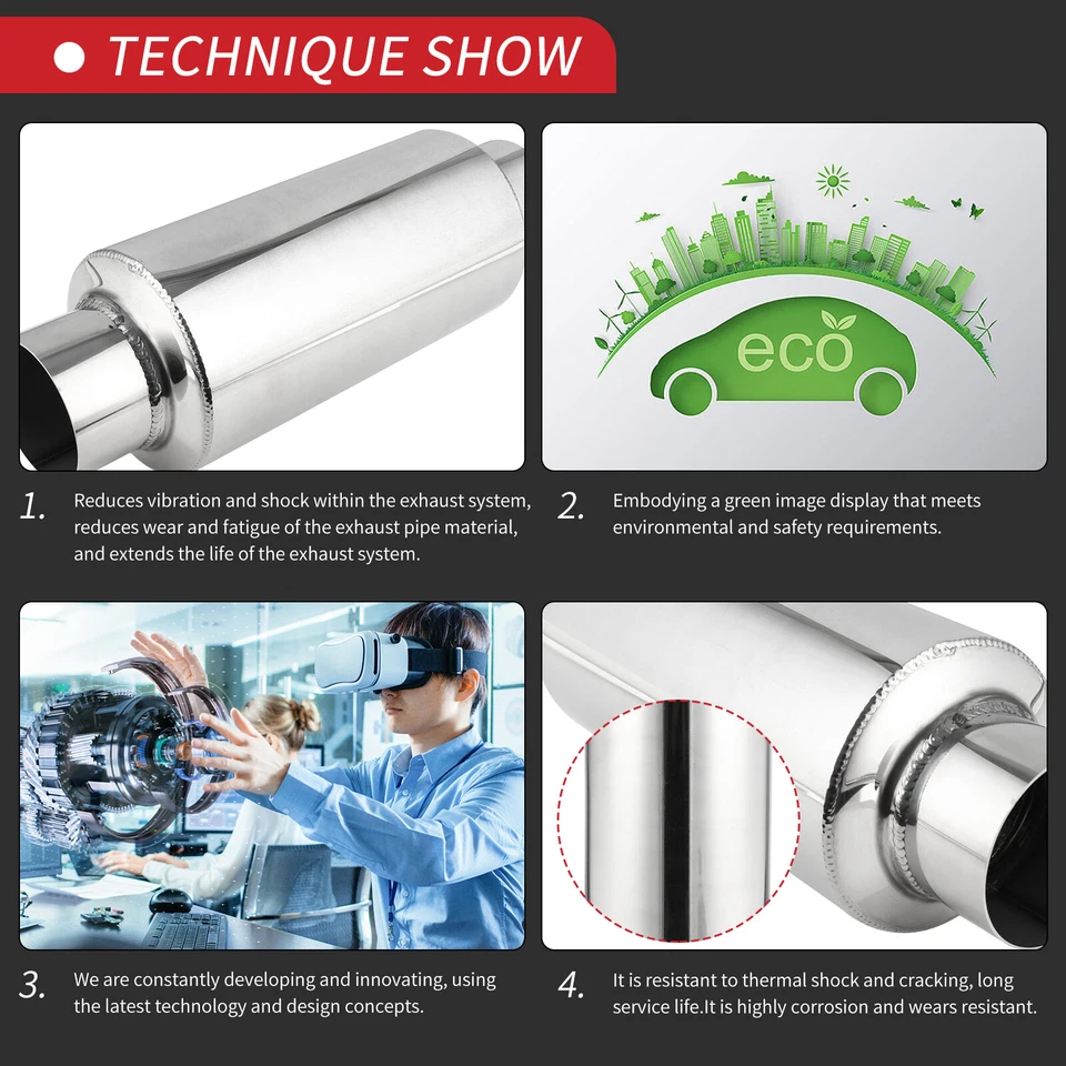 For Chevrolet Express 1500 4.3L 5.7L 2.5" Inlet/Outlet Muffler Exhaust Resonator Foto 4 de 4