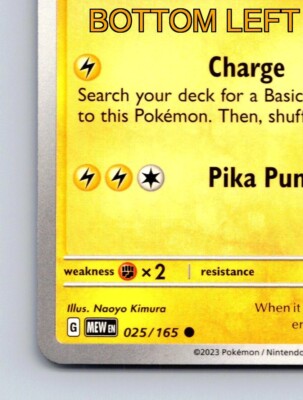 Pikachu HP 60 Charge Attack Pika Punch Rarity Yellow Electric Pokmon | eBay