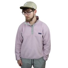 Vtg 80s Patagonia Synchilla Snap-T Pullover Fleece Jacket Mens Small Purple Pink