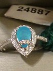 NATURAL EARTHMINED BLUE CHALCEDONY SOLID 925 SILVER RING SIZE 9 WITH ACCENTS — photo 3
