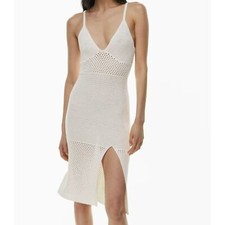 ARITZIA Wilfred Evie Crochet Midi Dress White Large