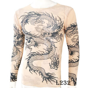 Chinese Dragon Tattoo Sport T Shirt Tattoo Tops Biker Cycling Fitness Plus Size Ebay