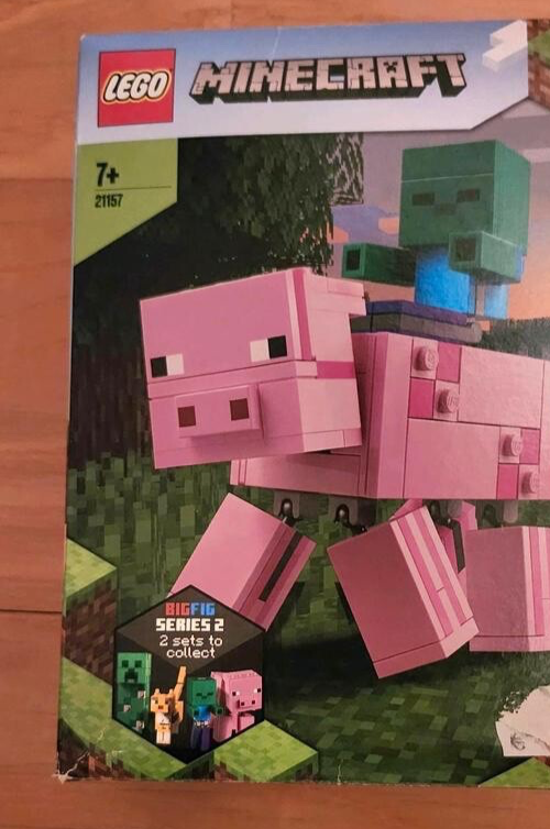 Pig ☆ LEGO BigFig Pig with Baby Zombie Minecraft (21157) Animal Figure