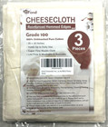 eFond Cheesecloth Precut 20" x 20" Grade 100 Hemmed Cheese Cloths - 3 Pack