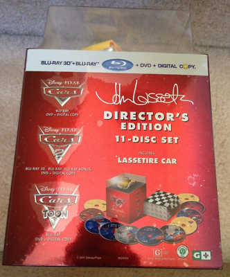 Cars Directors Ed Blu-ray / Blu-ray 3D / DVD 11-Disc Set NEW! OOP