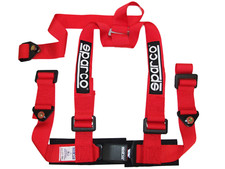 Sparco Racing Seat Belt Safety Harness Street Red 2-inch 3-point Bolt-in