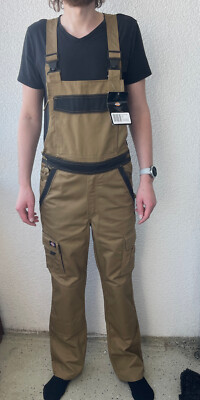 Dickies Canvas Herren Latzhose Arbeitshose Work Gr. S 90 36 T Overall Hose Khaki