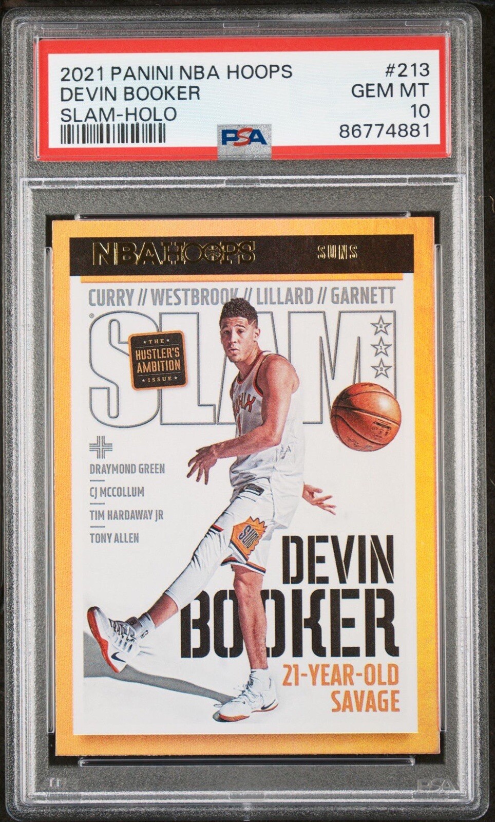 2021-22 Panini NBA Hoops - Devin Booker Slam Holo #213 PSA 10 Gem Mint Phoenix!