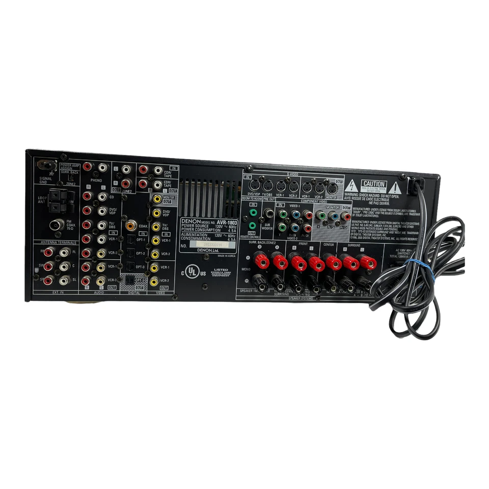 Denon AVR 1803 5.1 110 Watt AV Surround Stereo Receiver PARTS REPAIR ONLY - Image 4 of 4