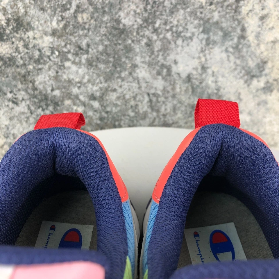 Champion Mujer Talla 7 93 Eighteen SP Bloque Negro Rosa Cuero Tenis Zapatos Foto 3 de 4