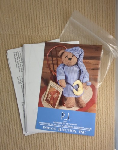 Indygo Junction #IJ401 - P.J. - Sewing Pattern 28" Shaggy Plush Bear, Nightshirt - Picture 3 of 3