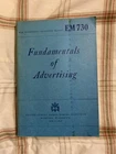 VINTAGE AUTHENTIC WW2 UNITED STATES MILITARY FUNDAMENTALS OF ADVERTISING BOOK