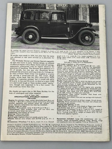 Profile Publications Number 70 The Wolseley Hornet & Hornet Specials (Box 7) PPN - Bild 2 von 2