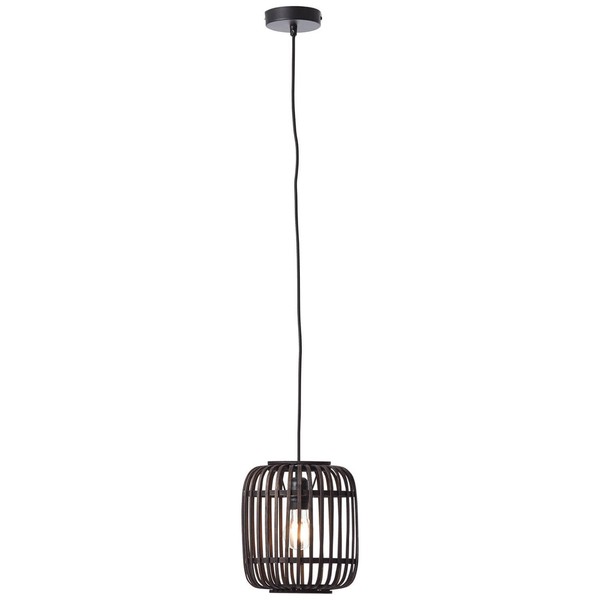Brilliant Woodrow Pendel HäNge Holz Bambus Leuchte Lampe E27 Schwarz Dimmbar-image