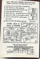 For 1966 Plymouth Belvedere Satellite Jacking Instructions Decal Early