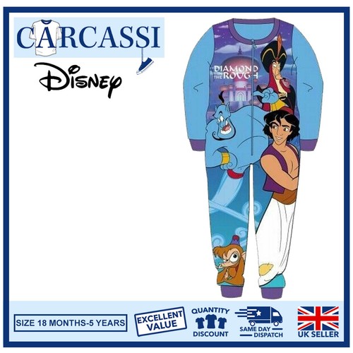 Kids Pyjamas Aladdin Childrens Blue Disney One Piece Pjs Age 18 Month 5 Years Ebay