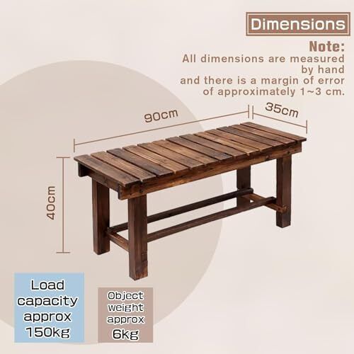 Bancos de jardín al aire libre resistente a la intemperie banco de patio asiento para dos personas 35,4"" marrón - Imagen 3 de 7