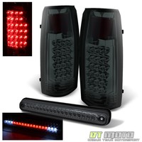 Smoked 94-99 Chevy/gmc C10 C/k 1500/2500/3500 Led Tail Lights+3rd Led Brake Lamp on sale Smoked 94-99 Chevy/gmc C10 C/k 1500/2500/3500 Led Tail Lights+3rd Led Brake Lamp on sale