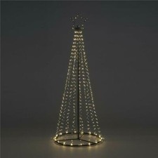 Image of 6ft 8ft Maypole Christmas Tree Twinkle Warm White LED Lights Indoor Outdoor Star