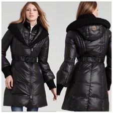 mackage nori belted wide lapel coat