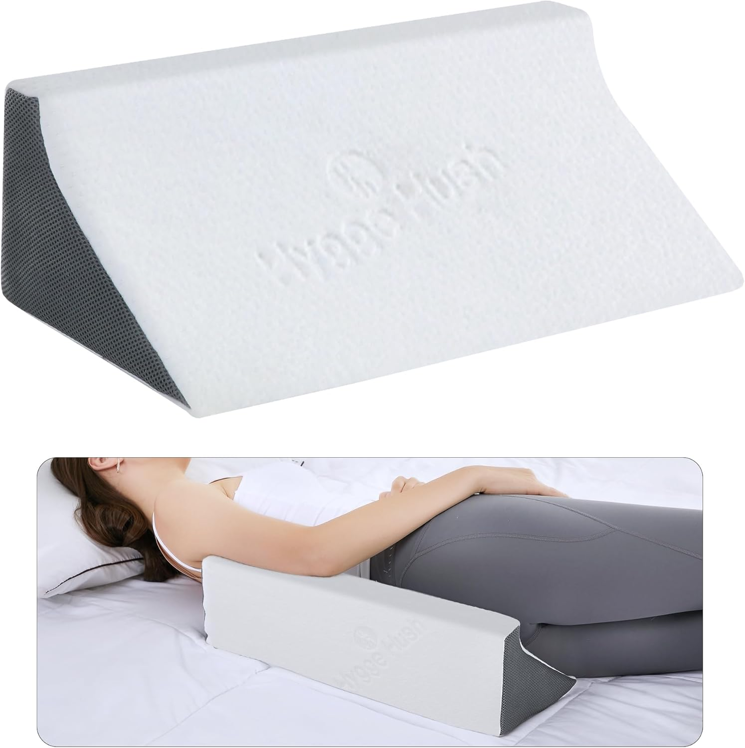 Wedge Pillow for Back Pain Relief - Side & Back Sleeper Support with Comfortable Body Positioning