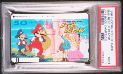 PSA 9 MINT RESCUE PEACH 1986 SUPER MARIO BROS PHONE CARD GRADED