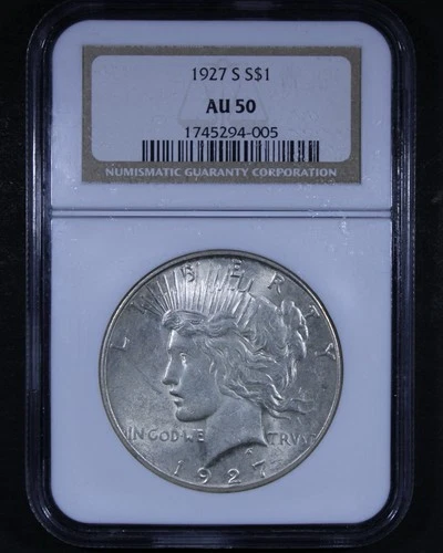 1927-S Peace Dollar - $1 NGC AU50 - Tough Coin!