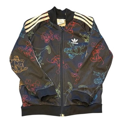 Adidas Disney Mickey Goofy Minnie Donald schwarz Trainingsanzüge Set Größe 6-7Y UVP 40£