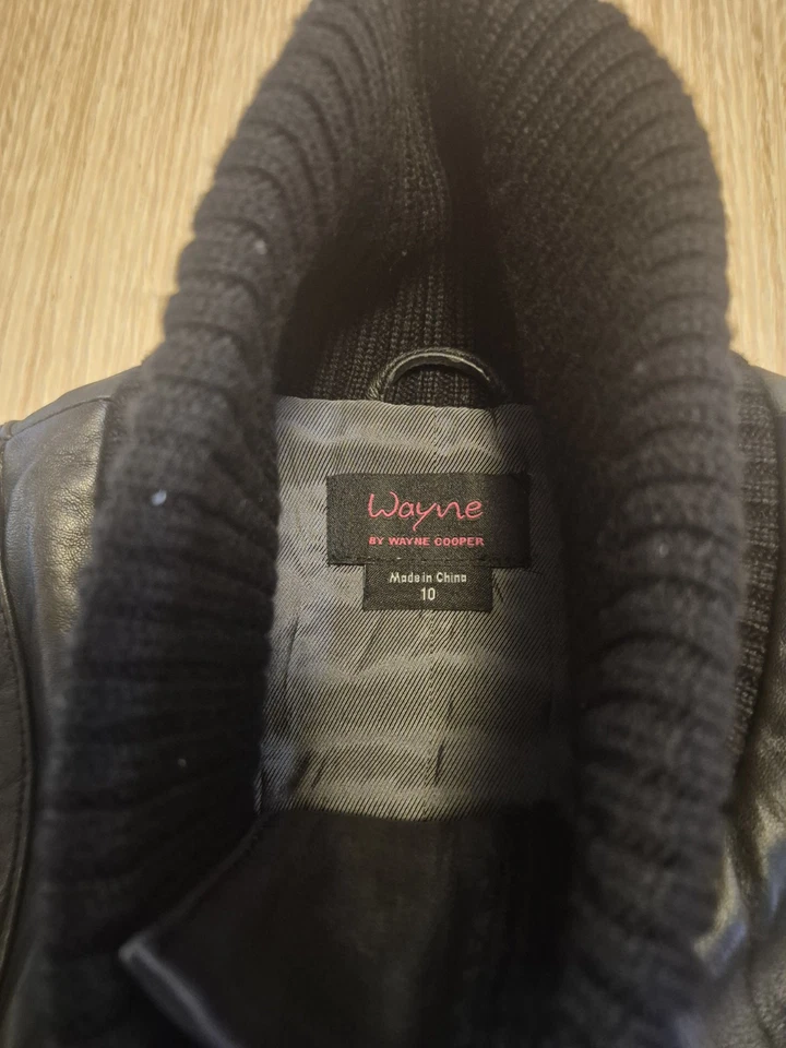 WAYNE COOPER LEATHER AND KNITTED VEST SZ 10 - image 2 of 4