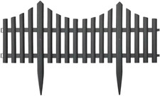 Lawn Border Edge Fence Pack of 10 Plastic Wooden Effect Edging Picket Garden | D