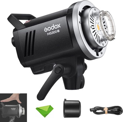 MS300V 300W Studio Flash 5800±200K 0.1~1.8S Recycle Time with LED Modeling Lamp