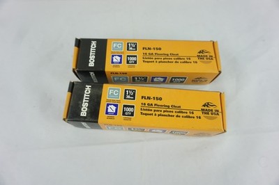 2 Bostitch FLN-150 16 GA Flooring Cleat 1-1/2 In 38mm Nails 1000 packs 2k Total