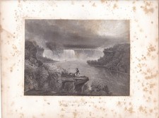Vintage Etchings, 3, c1800s, NY-Niagara Falls, Distant View Schenectady, St Paul
