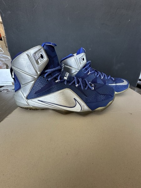 Nike LeBron 12 Tenis Deportivos para Hombre Azul/Plata 684593-410 Talla 12 4