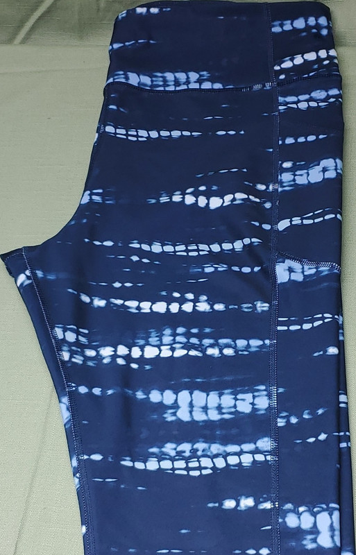 Avia Women's Tie Dye Ankle Leggings XL/XG 16-18 Blue/White Stretch