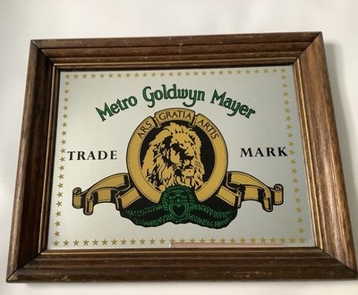ビンテージ　ジムバッグ　Metro Goldwyn Mayerマジソン Metro Goldwyn Mayer MGM Vintage Movie Mirrored Sign Framed Mirror