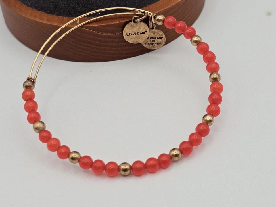 Brazalete Brazalete Alex & Ani "Rosey" Color Clásico Cuentas Dorado ✨️⭐️⭐️ Foto 2 de 4