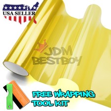 12"X72" Gloss Golden Yellow Tint Headlight Fog Lights Auto Taillight Vinyl Film