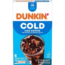 Dunkin Cold Coffee Packet, 1.02 oz., 6/Box (8...