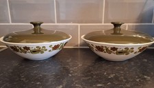 Pair Of Vintage Fiesta Design Ridgway Ironstone Tureen /serving Dishes