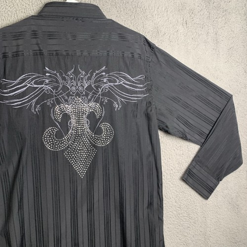 Camisa Revolve Para Hombres Manga Larga Ropa de Trabajo Rayas Rodeo Vaquero Occidental XX-Grande - Imagen 14 de 19