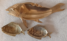 VINTAGE SET MIT DREI DEKORATIVEN/VERZIERTEN FISCH SCHMUCKSCHALEN/ASCHENSCHALEN/ORNAMENTEN