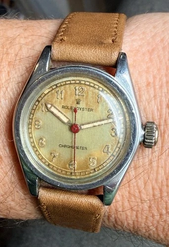 RARE 1942 ROLEX OYSTER CHRONOMETER ARMY MILITARY WW2 Ref 2595 CLEAN DIAL STEEL