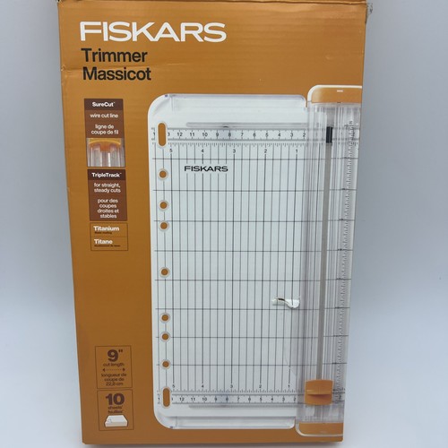 Fiskars Trimmer SureCut 9" Card Making Paper Precise Wire Cut 10 Sheets