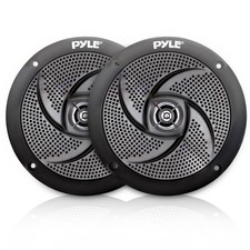 SereneLife Pyle Low-Profile Waterproof Marine Speakers - 100W 4 Inch 0, Black