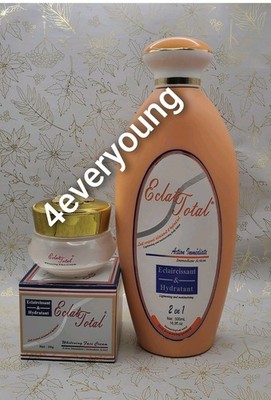 2pcs. Eclat total lightening & moisturizing body lotion & whitening face cream 