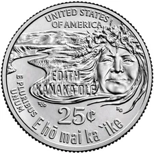 2023 D Edith Kanaka'ole  Quarter.  Women Series Uncirculated From US Mint roll.
