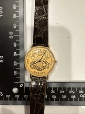 LUCIEN PICCARD $20 GOLD COIN 14K YELLOW GOLD SWISS QUARTZ WORKING